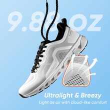 Men's Running Shoes - Comfortable Breathable Jogging Sneakers For All-Day Wear - Lasting Freshness Walking Jogging Durable & Lightweight - 白色 - 查看 2