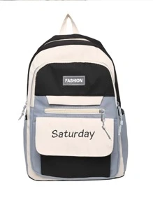 Dễ thương Cặp sách Nữ Ở giữa Trường học Sinh viên Sẵn sàng Ba lô Ba lô công suất lớn - màu đen - Xem 2