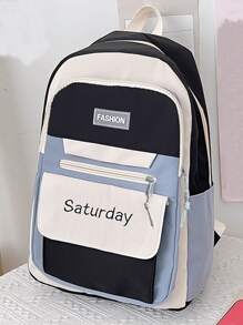 Dễ thương Cặp sách Nữ Ở giữa Trường học Sinh viên Sẵn sàng Ba lô Ba lô công suất lớn - màu đen - Xem 1