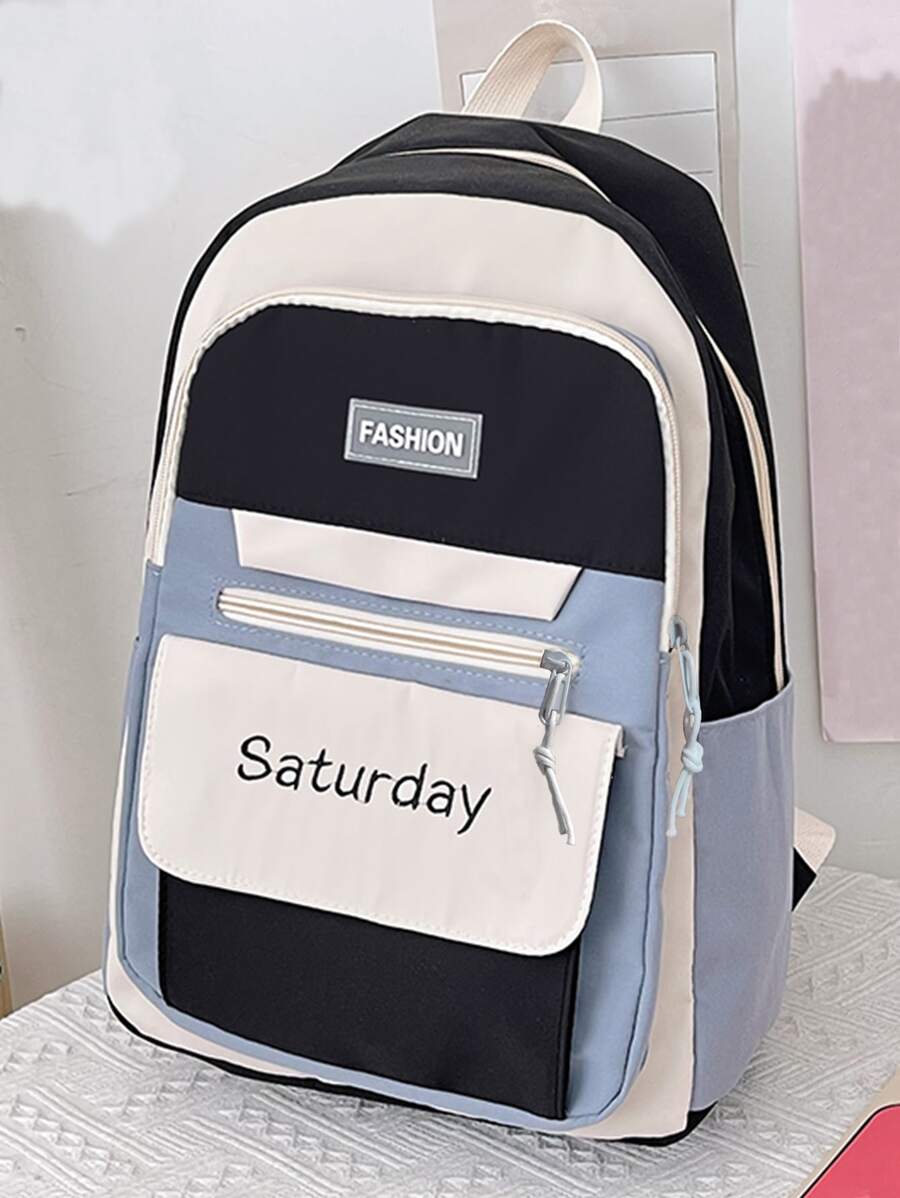 Dễ thương Cặp sách Nữ Ở giữa Trường học Sinh viên Sẵn sàng Ba lô Ba lô công suất lớn - màu đen - Xem 1