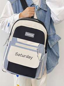 Dễ thương Cặp sách Nữ Ở giữa Trường học Sinh viên Sẵn sàng Ba lô Ba lô công suất lớn - màu đen - Xem 3