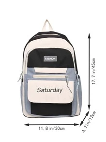 Dễ thương Cặp sách Nữ Ở giữa Trường học Sinh viên Sẵn sàng Ba lô Ba lô công suất lớn - màu đen - Xem 5