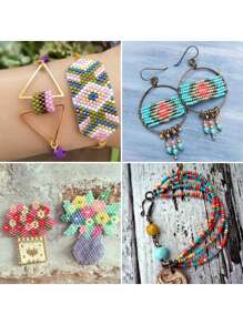 2400入組4mm玻璃珠手鍊製作成套工具適用於首飾類和工藝帶彈性燈芯絨,鉗和配件DIY材料 - 彩色 - 查看 4