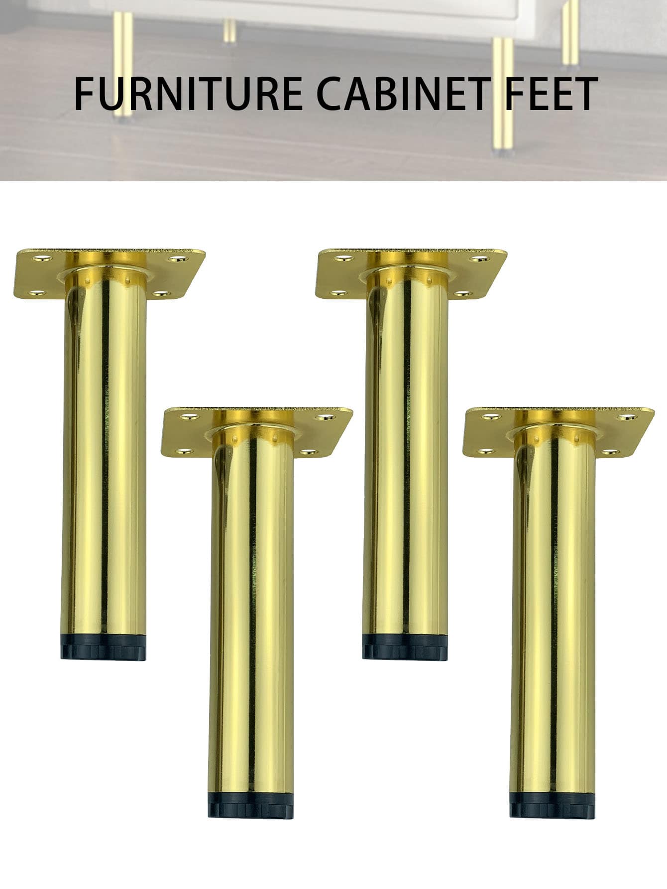 4 chân sắt có thể điều chỉnh nội thất - Vàng - Xem 1