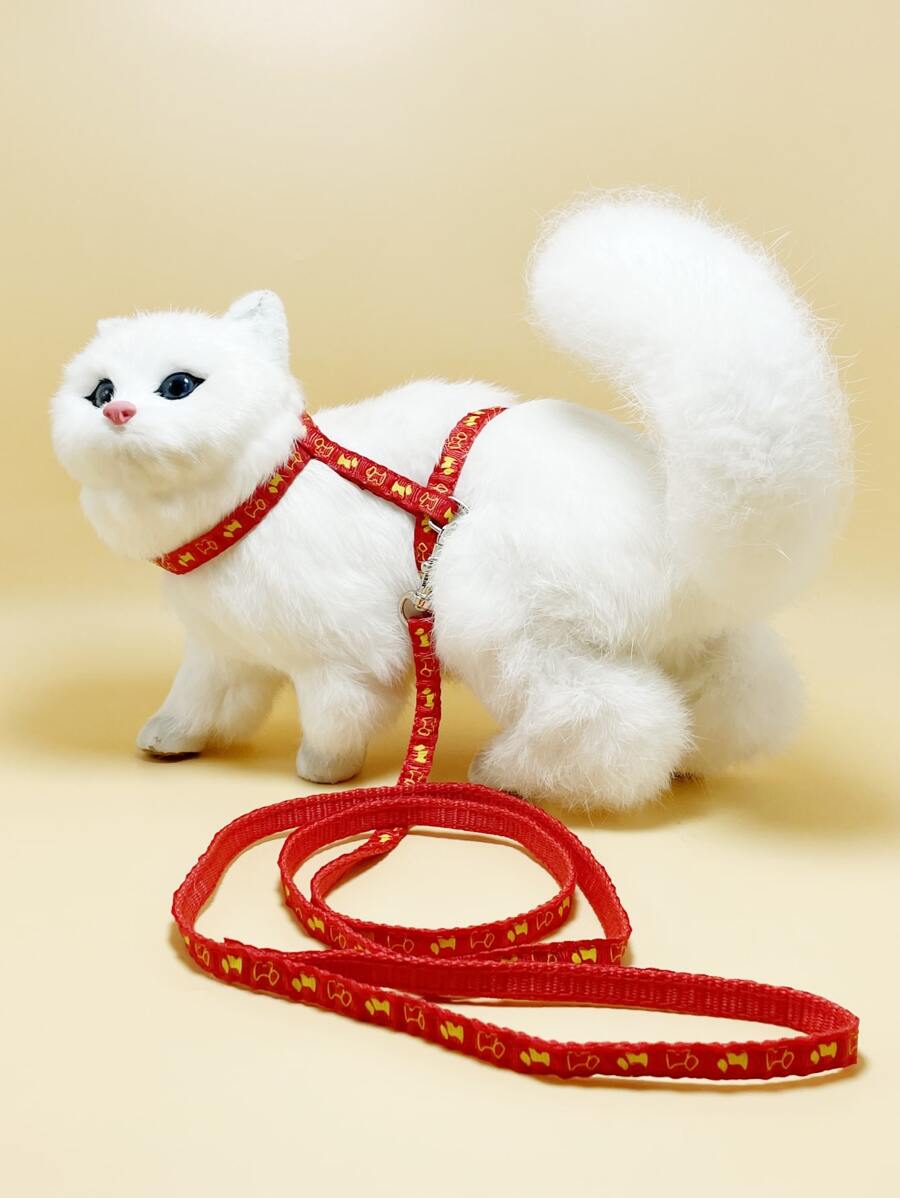 1入組紅色寵物牽引繩帶平底帶 - 紅色 - 查看 1