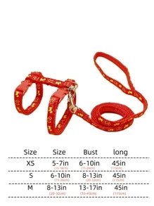 1入組紅色寵物牽引繩帶平底帶 - 紅色 - 查看 2