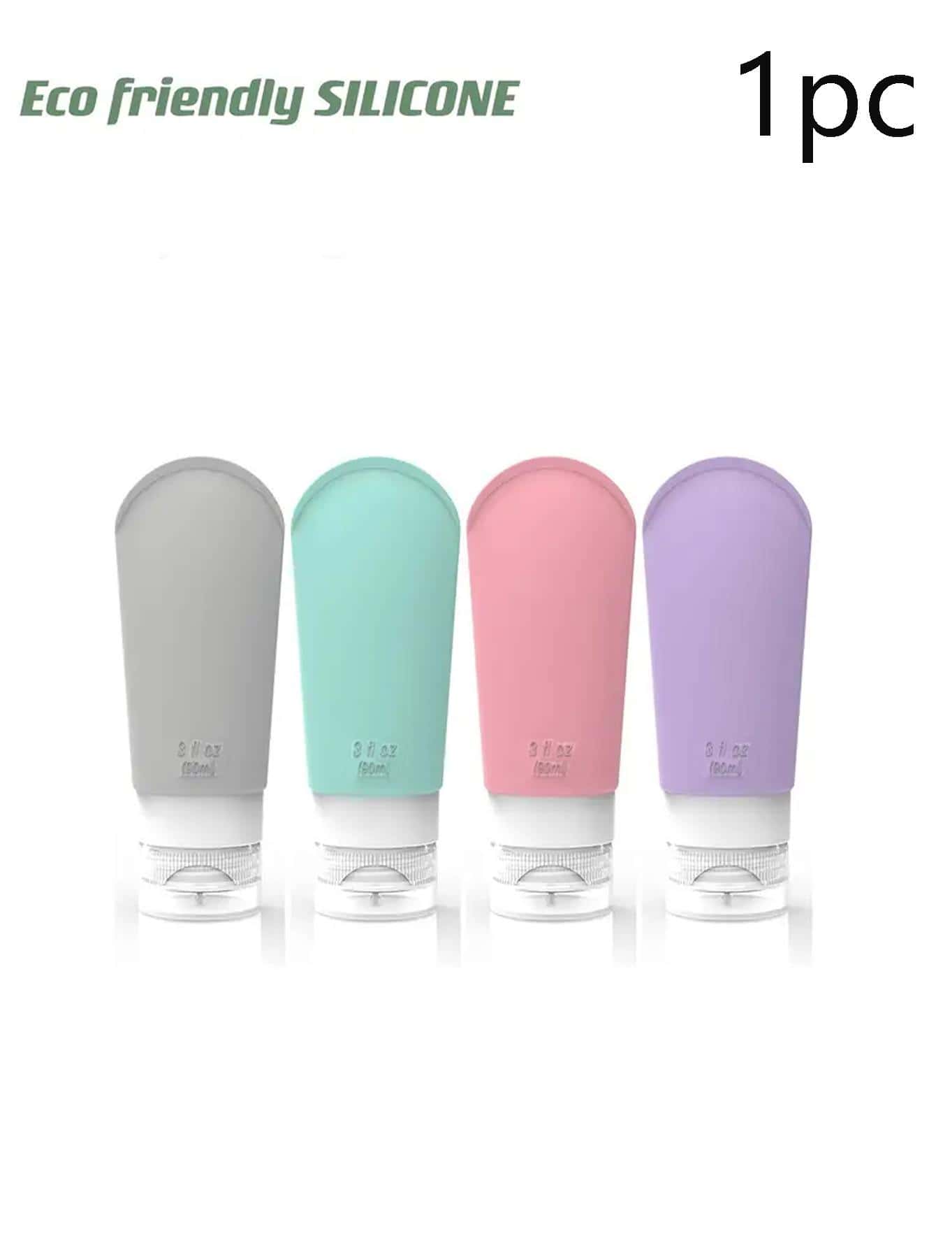 Travel in Style with Portable, Leak-Proof Toiletries Containers - 90ml 3 Ounce Squeezable Silicone Tubes - Pink - View 1