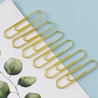 50入組馬卡龍色金屬質感迴紋針套裝辦公室用品