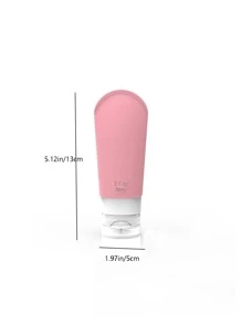Travel in Style with Portable, Leak-Proof Toiletries Containers - 90ml 3 Ounce Squeezable Silicone Tubes - Pink - View 4