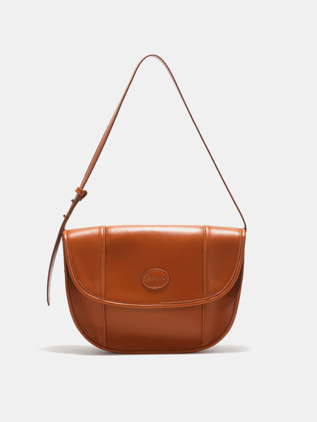 新品到貨大容量復古郵差包,斜挎包,單肩包,托特包適合女士 - 棕色 - 查看 1