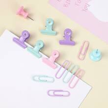 50入組馬卡龍彩色金屬質感曲別針套裝辦公室用品 - 玫瑰金 - 查看 5