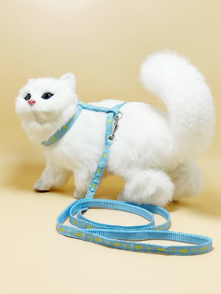 Thú cưng Hình dạng Dây kéo & Vòng cổ Đối với Mèo Và Nhỏ bé Thú cưng , Nhiều Màu sắc - Màu xanh nhạt - Xem 1