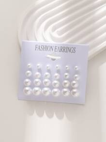 Bộ 12 đôi/bộ hoa tai ngọc trai giả thời trang tuyệt đẹp và tinh tế - trắng - Xem 1