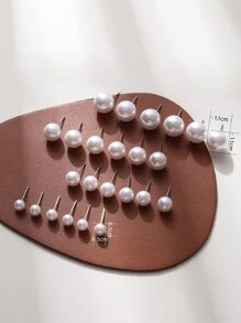 Bộ 12 đôi/bộ hoa tai ngọc trai giả thời trang tuyệt đẹp và tinh tế - trắng - Xem 3