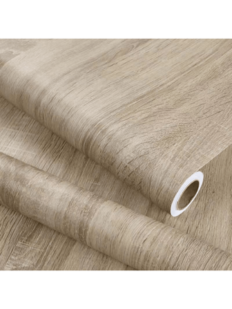 Peel And Stick Contact Paper Wood Grain Self-Adhesive Film Waterproof & Removable Wallpaper Decorative Vinyl For Kitchen, Countertops, Cabinets Home Decor