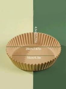 100pcs/pack 5-inch Non-stick Air Fryer Liners, High Temperature Resistant, Oil-proof, Disposable Fryer Liners, Round Cake Baking Paper For Air Fryer - Brown - View 6