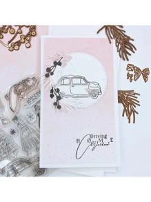 小豬工藝金屬切割模具切割模具模具聖誕針分支剪貼簿紙工藝刀模具刀片打孔模板模具 - 杏色 - 查看 4