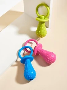 1pc Pet Tpr Rubber Pacifier Bite & Clean Teeth Toy With Sound, Color Random, Suitable For Small Dogs - Multicolor - View 1