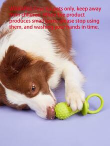 1pc Pet Tpr Rubber Pacifier Bite & Clean Teeth Toy With Sound, Color Random, Suitable For Small Dogs - Multicolor - View 2