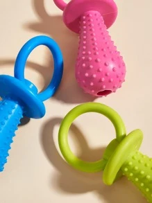 1pc Pet Tpr Rubber Pacifier Bite & Clean Teeth Toy With Sound, Color Random, Suitable For Small Dogs - Multicolor - View 4