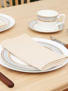 1 pieza Servilleta de tela unicolor - Beis - Ver 4