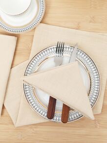 1 pieza Servilleta de tela unicolor - Beis - Ver 2