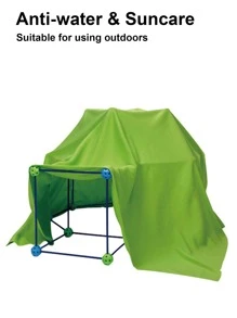 120入組孩子的穴居建造套件,建築組件,小屋建造套件,適用於3-11歲兒童的室內和室外活動 - 彩色 - 查看 5