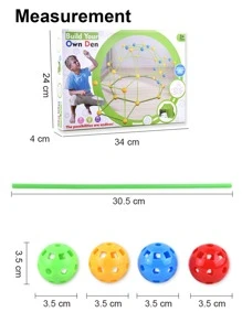 120入組孩子的穴居建造套件,建築組件,小屋建造套件,適用於3-11歲兒童的室內和室外活動 - 彩色 - 查看 2