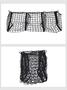 車後備箱行李網狀,3D存儲網,車存儲網,車懸掛收納包,房車野營,3口袋車存儲網 - 黑色 - 查看 10