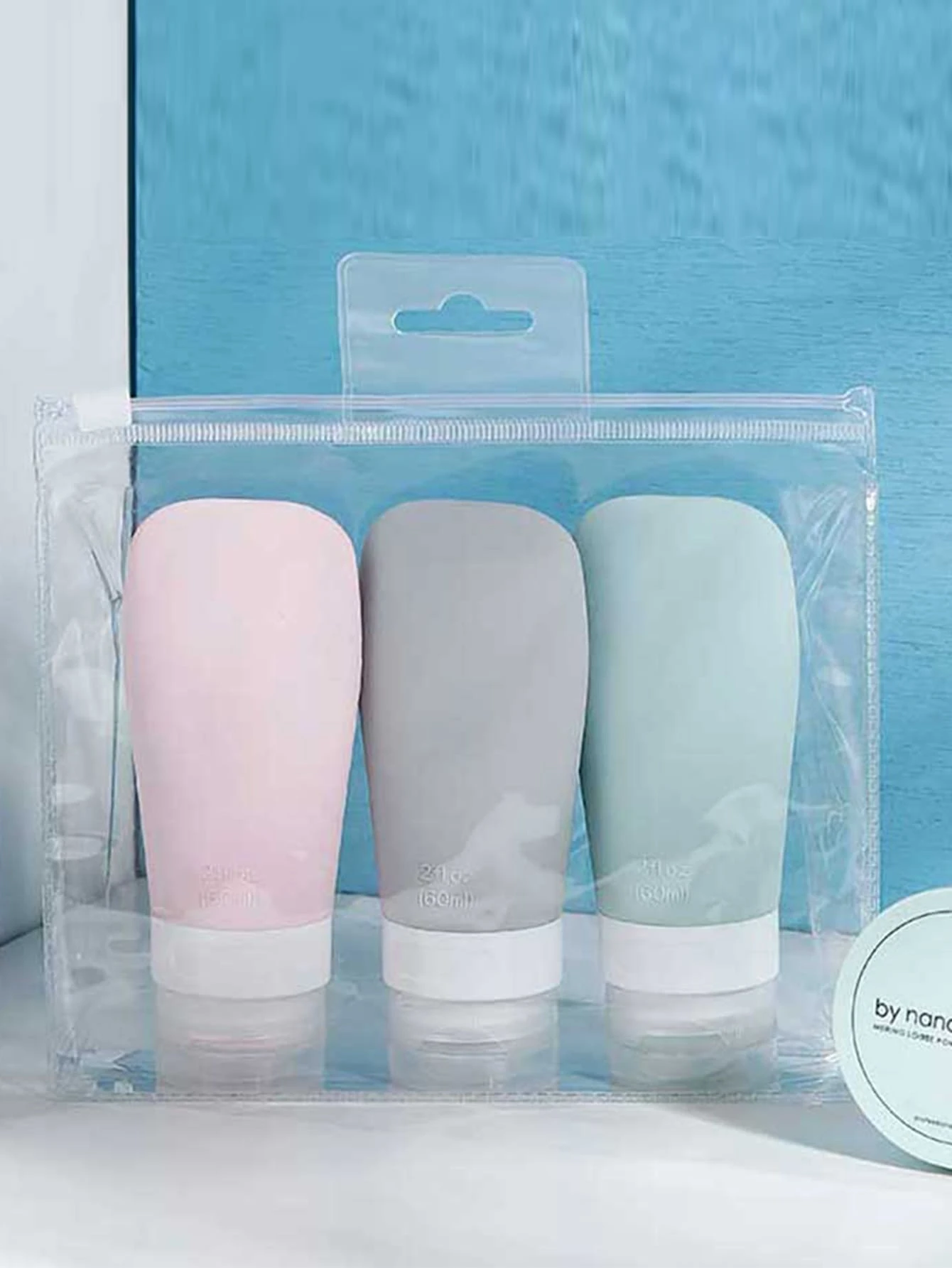 3pcs Silicone Leak-Proof Travel Bottles Refillable Squeezable Containers For Shampoo Refillable Container - Multicolor - View 1