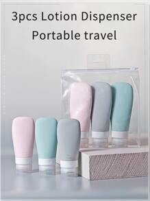 3pcs Silicone Leak-Proof Travel Bottles Refillable Squeezable Containers For Shampoo Refillable Container - Multicolor - View 3