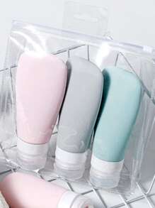 3pcs Silicone Leak-Proof Travel Bottles Refillable Squeezable Containers For Shampoo Refillable Container - Multicolor - View 5