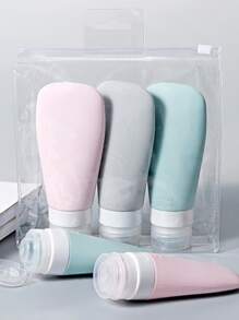 3pcs Silicone Leak-Proof Travel Bottles Refillable Squeezable Containers For Shampoo Refillable Container - Multicolor - View 6