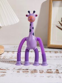 Jouet de soulagement du stress en forme de girafe extensible avec ventouse de dessin animé et fonction de changement de forme pour les enfants. Fournitures scolaires, jouets pour enfants, cadeaux de Noël pour enfants