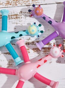 Jouet de soulagement du stress en forme de girafe extensible avec ventouse de dessin animé et fonction de changement de forme pour les enfants. Fournitures scolaires, jouets pour enfants, cadeaux de Noël pour enfants