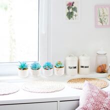 4pcs Realistic Pvc Material Faux Succulent Plants - Blue - View 4