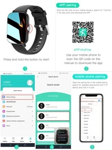 1 pieza Reloj Inteligente cuadrado multifunción con correa de acero inoxidable negro, resistente al agua, con seguimiento de frecuencia cardíaca, sueño y clima, compatible con Android e , incluye 1 pieza de correa de silicona - Negro - Ver 9