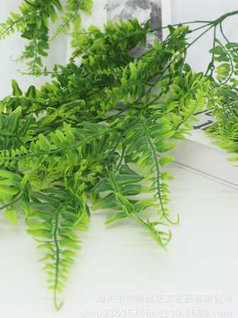 Konstgjord vägghängande gräs Vine Fern Plant för heminredning, grön, alla hjärtans dag, present