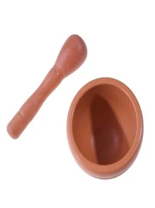 木質壓蒜器、研缽和研杵研磨機，非常適合壓碎大蒜和研磨胡椒