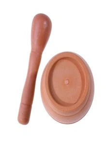 木質壓蒜器、研缽和研杵研磨機，非常適合壓碎大蒜和研磨胡椒