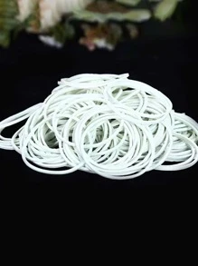 50g/pack White Rubber Bands, Office Stationery Elastic Band - White - View 2
