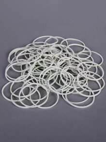 50g/pack White Rubber Bands, Office Stationery Elastic Band - White - View 5