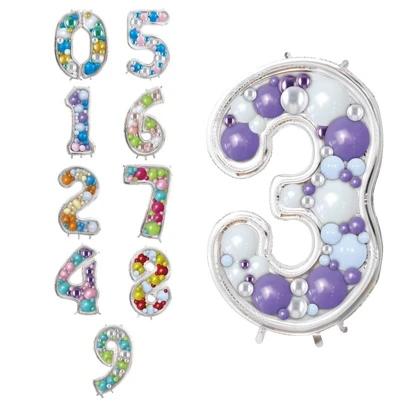 65英寸數字鋁膜小氣球邊框3D數字氣球架