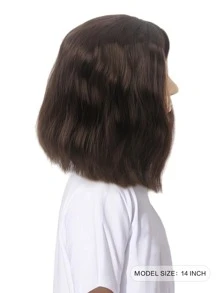 长款波浪假发，男士派对卷发假发，嬉皮摇滚风格，70、80年代复古派对装扮，动漫风格，耐热合成假发，带假发帽 - 棕色 - 查看 6