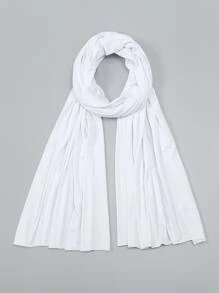 1 Khăn Trùm Đầu Mềm Mại Màu Trơn Hijab Dành Cho Nữ - trắng - Xem 2