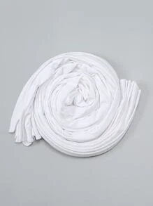 1 Khăn Trùm Đầu Mềm Mại Màu Trơn Hijab Dành Cho Nữ - trắng - Xem 4