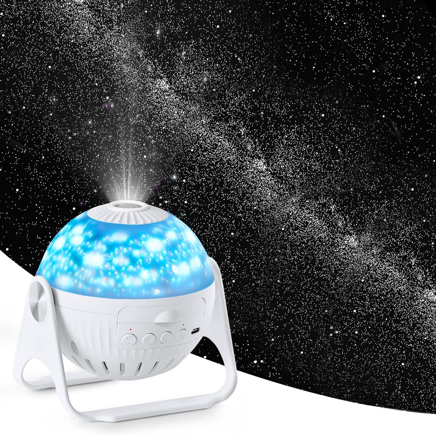 FORKODA Planetarium Projector Star Projector Galaxy Projector-7 in 1 Constellation Projector,360° Adjustable with Planets Nebulae Moon, Ceiling Projector for Kids Room Decor, Night Light Ambiance-QBrand - 白色 - 查看 1
