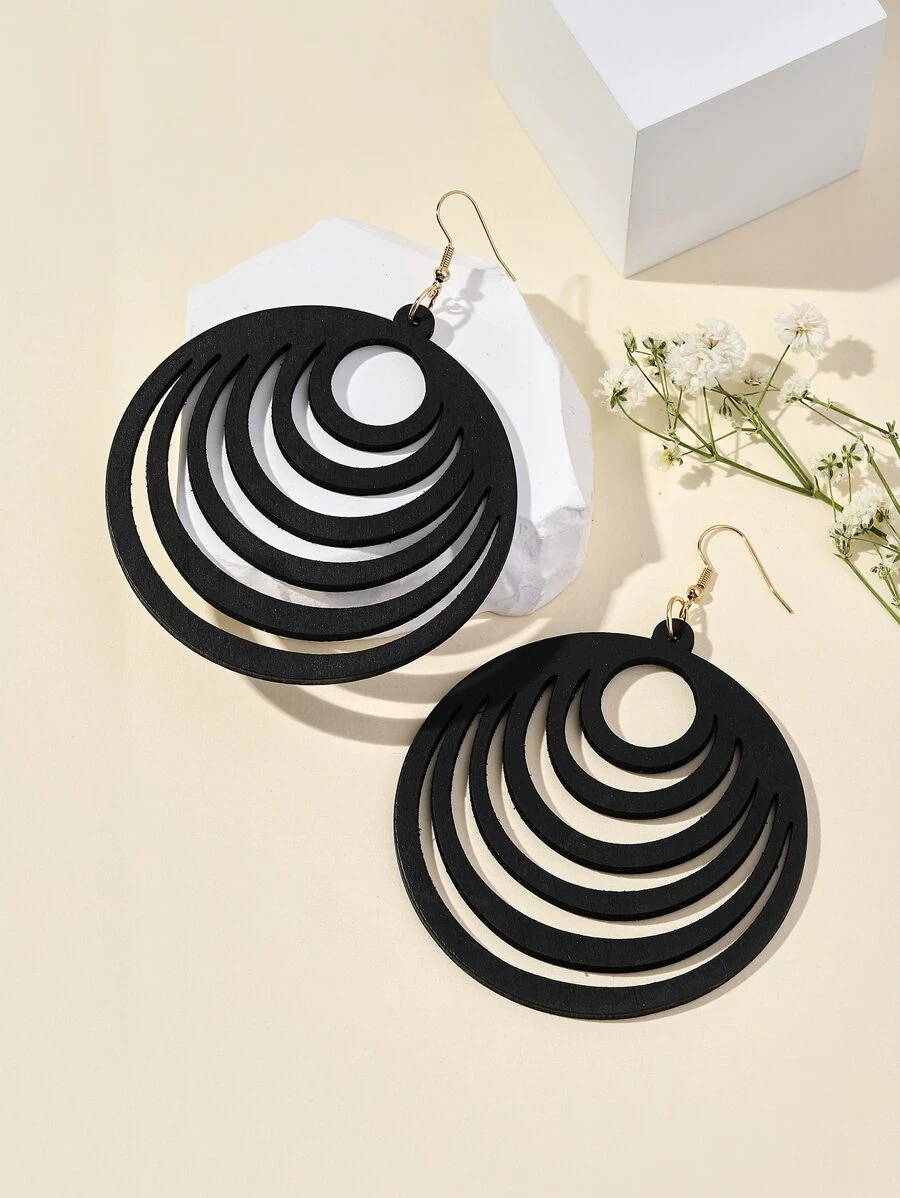 Hollow Out Round Drop Earrings