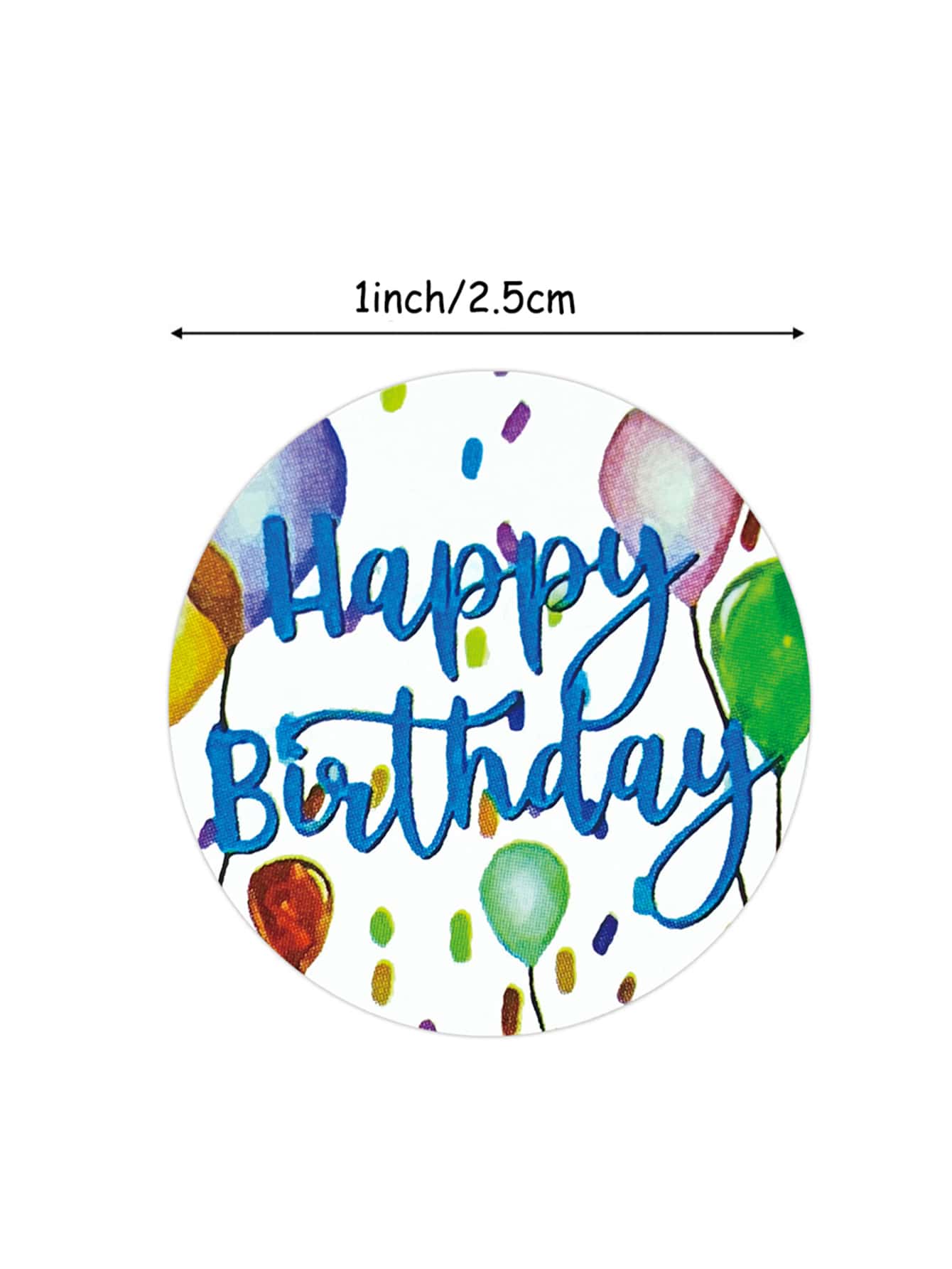 500 st/rulle Grattis på födelsedagen klistermärke - Multifärgad - Visa 2