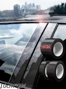 1 cuộn 6D Textured PVC Nhãn dán xe hơi - màu đen - Xem 1